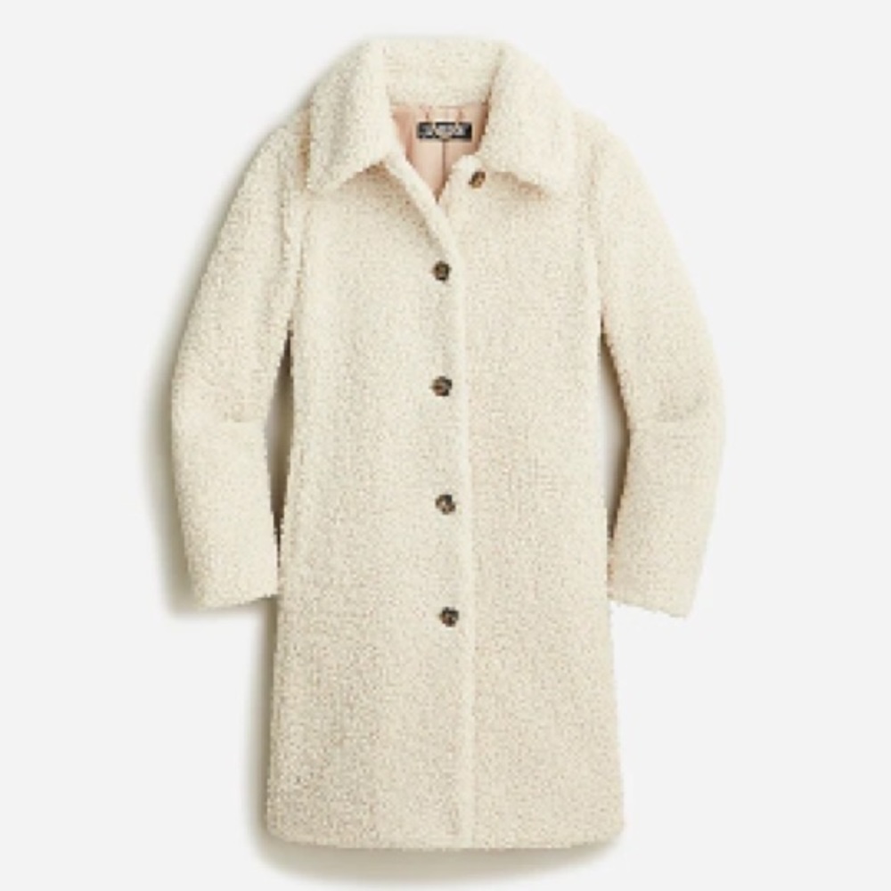 JCREW Teddy Sherpa Lady Coat - Natural Color
